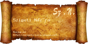 Szigeti Nóra névjegykártya