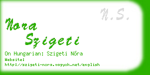 nora szigeti business card