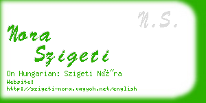 nora szigeti business card